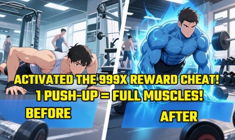 Activated the 999x Reward Cheat! One Push-up = FULL MUSCLES!1 Skill Practice = MAX LEVEL!