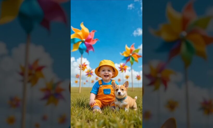 Cute baby Dancing With little puppy #baby #dog #shorts