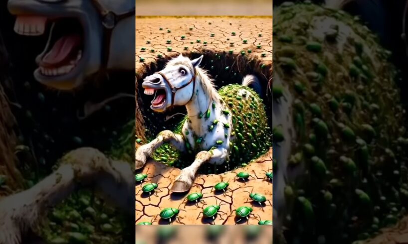 Horse Fall Pray Insects 🐜 | #ai #animals #aishorts #animalrescue