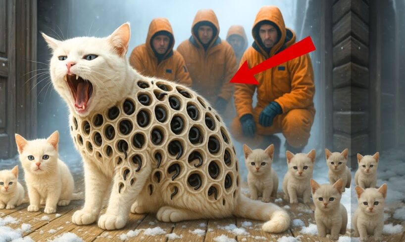 Rescuing an Injured White CAT Covered in Honeycomb-like Holes| Animal rescue