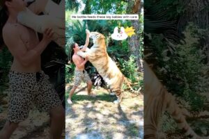 This man has lived with wild animals since childhood