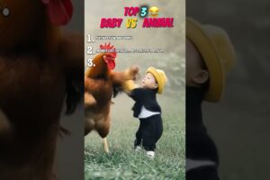 Top 3 Baby vs Animal Fights You’ll Watch 3 Times 😂🐄🐒🐓