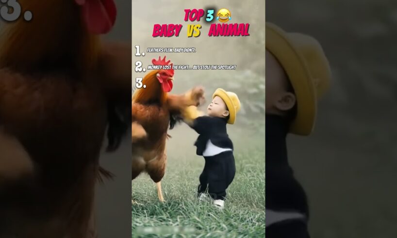 Top 3 Baby vs Animal Fights You’ll Watch 3 Times 😂🐄🐒🐓