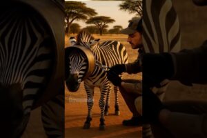 Unbelievable Kindness! Watch a Man Free a Suffering Zebra Cub #shorts