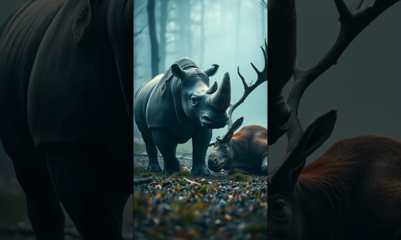animal fights rhino, elephant, white tiger,falcon,moose,snake