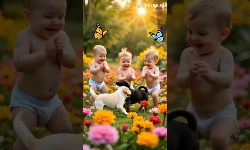 3 Cute baby boys and Cute puppies dancing on up Wala thumka  #trendingshorts #trending #shorts