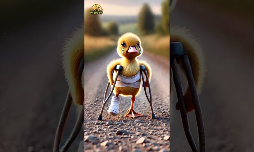 A disabled duckling helps his cat friend 🐥#DuckRescue #CuteAnimals #AnimalRescue