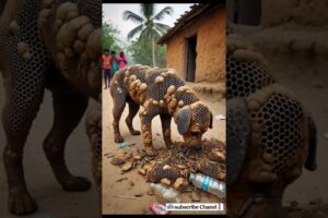 A dog was rescued and painful objects were removed from its body.barnacles