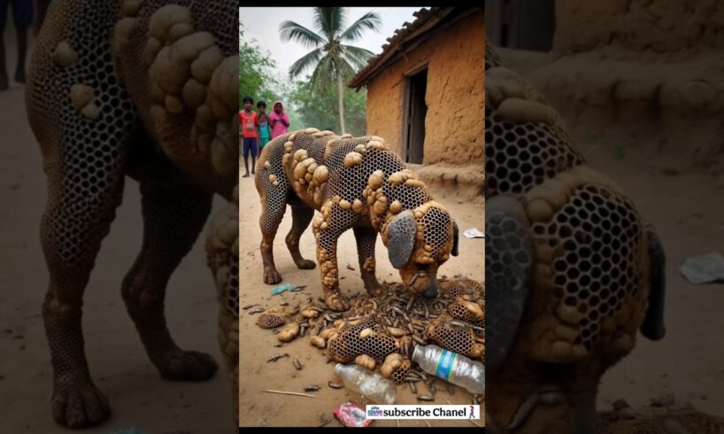 A dog was rescued and painful objects were removed from its body.barnacles