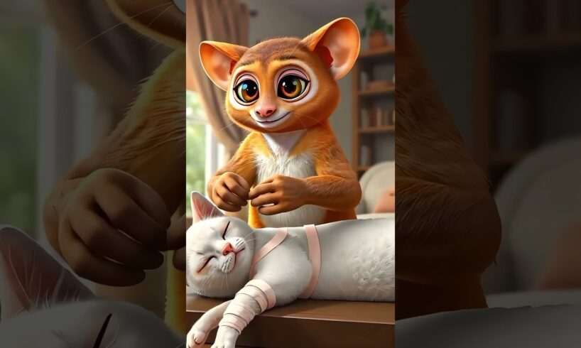 Adorable Loris Rescues a White Cat! 🐱 Cute & Funny Animal Moments