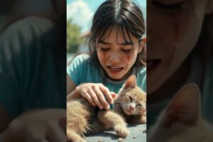 Ai cat accident | Girl rescue cat | Ai video #shortsfeed #ytshorts #shorts