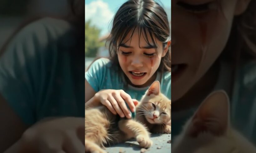 Ai cat accident | Girl rescue cat | Ai video #shortsfeed #ytshorts #shorts