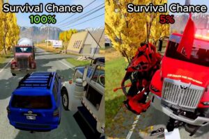 BeamNG.drive - Realistic Survival Chance: Which Car Will Survive the Overtake?