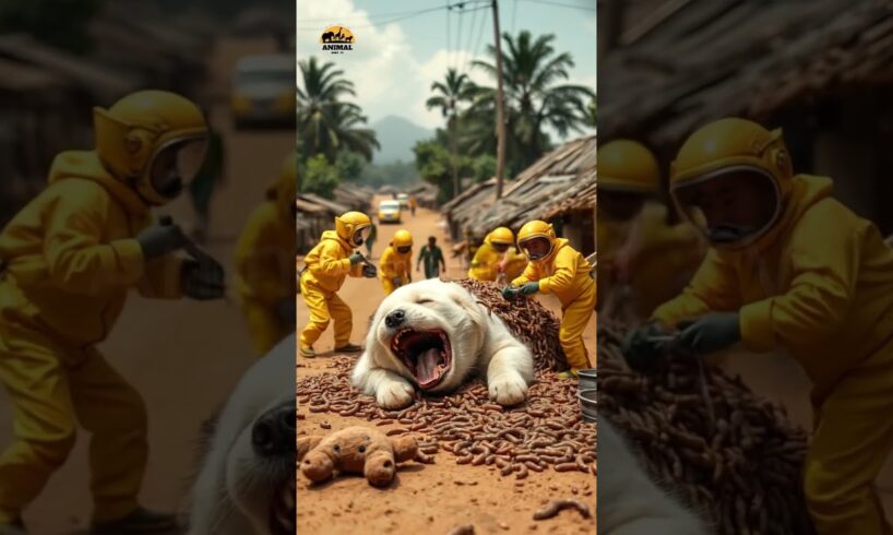 Bees Attack Dog RESCUE Team Saves The Day | Bees Attacked A Dog #animalrescue dog #animals #ytshorts