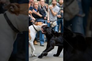 Black Panther 🐈‍⬛ vs Dog Fight Aggressively 🔥😱 #animals #nature #wildanimals #dog #panther #shorts