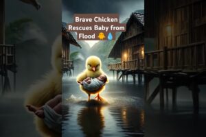 Brave Chicken Rescues Baby from Flood | Heart-Touching Animal Hero Story 🐥💧