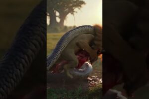 Brave Male Lion Battles Giant Python to Defend His Pride | Epic Animal Fight