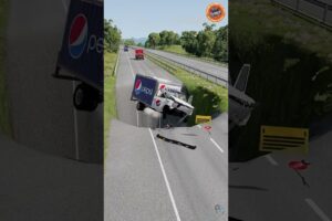 "Car vs Giant Road Hole 💥 | Shocking Moment Caught on Camera! #shorts" #beamngdrive #automobile