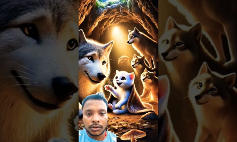 Cat fights with dangerous fox 😱 #shorts #youtubeshorts #cat #cute #ai #greenscreen #animals