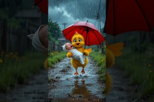 🐥Chick rescues a lovely baby ❤️ from danger #shorts #chicks #trending #animals @ChengyuMovies
