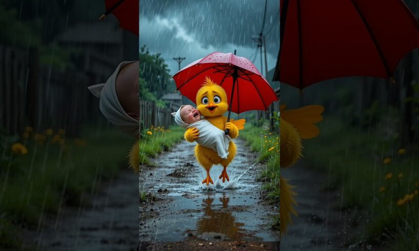 🐥Chick rescues a lovely baby ❤️ from danger #shorts #chicks #trending #animals @ChengyuMovies