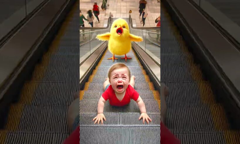 🐣Chick saves the baby from escalator