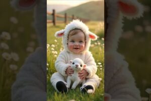 Cute Babies Playing with Real Baby Animals | Heartwarming Animal Moments #baby #animals #ai #shorts