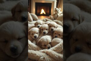 Cutest Puppies Ever Getting Cozy! 🐶🛏️ #shorts #dog #cute #usa