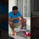 Dad teaches Kyo to play guitar 2  #kyo #babymonkey #funny