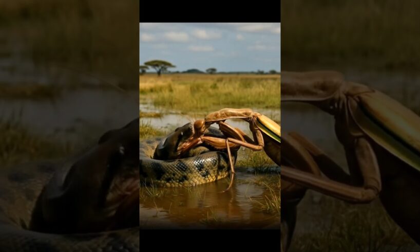 EP4. Anaconda vs giant mantis #animal fight #fight #animals
