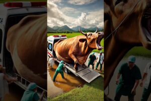 Heavy pregnant cow rescued by doctors from cow farm #humanity #animals #cow #treatment #veternary