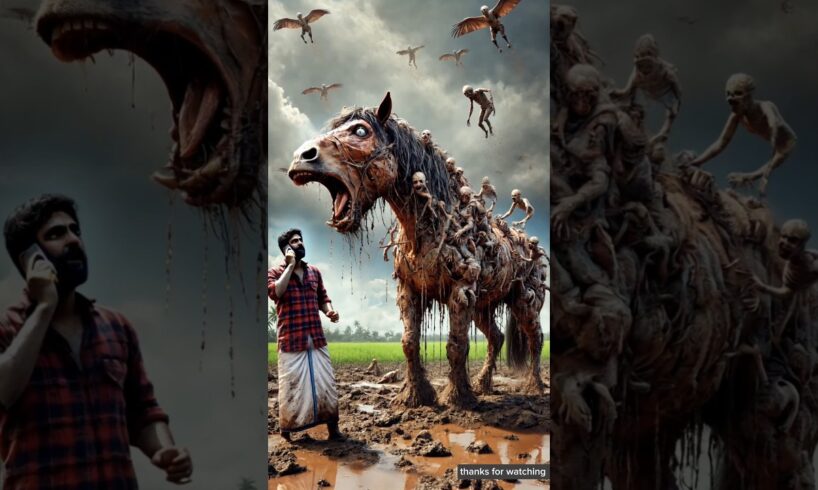 Horse covered with millions of zombies 😭 rescued by farmers, #ai #rescue #trending