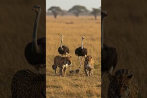 Jaguars playing with ostriches #wildlife #jaguar #animals #wildlifephotography