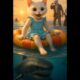 Kitten rescue by Father Cat #cat #kitten #shorts