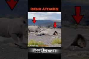 Lions vs Rhino 🦁#animals #lion #rhino #funny #fight #trending #trendingshorts