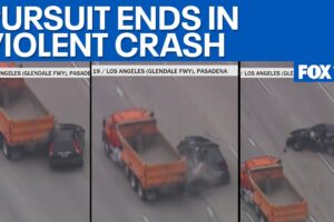 Pursuit of SUV ends in violent crash on 210 Freeway in Pasadena