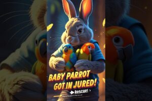 Rabbit Rescues Abandoned Baby Parrot