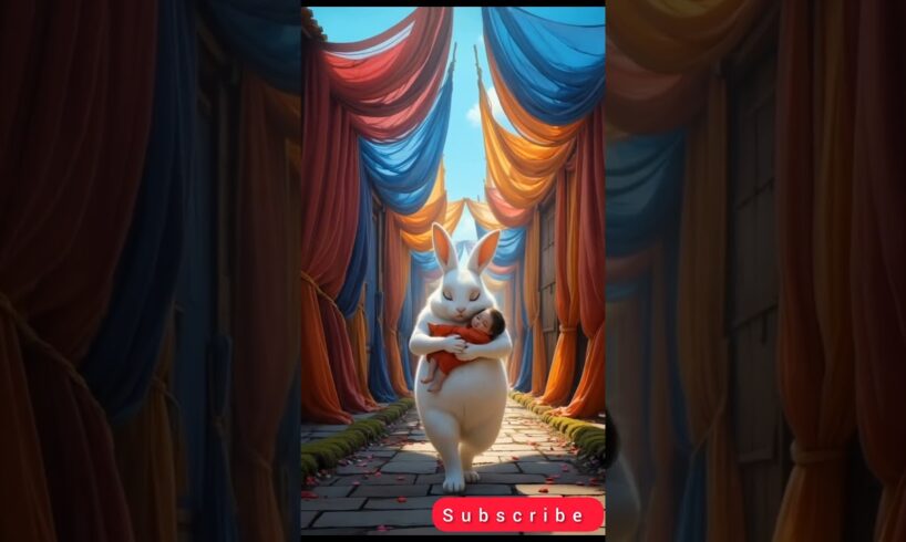 🐇Rabbit Saves Baby | Train Accident | Emotional Animal | Rescue Story #ytshorts #rabbit @VelumaAI
