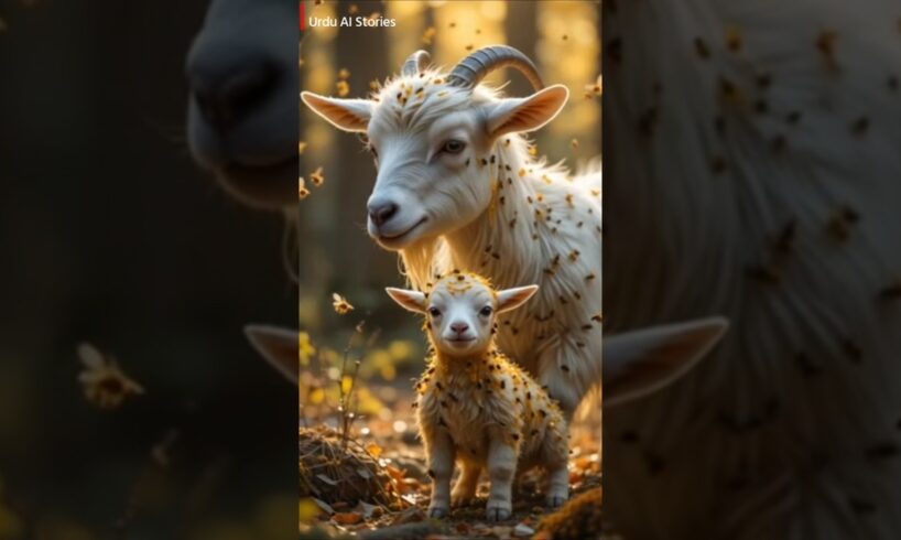 Rescue Team🚁 Saves Goat🐐 and Her Baby #urduaistories #ai #cute #facts #animals #