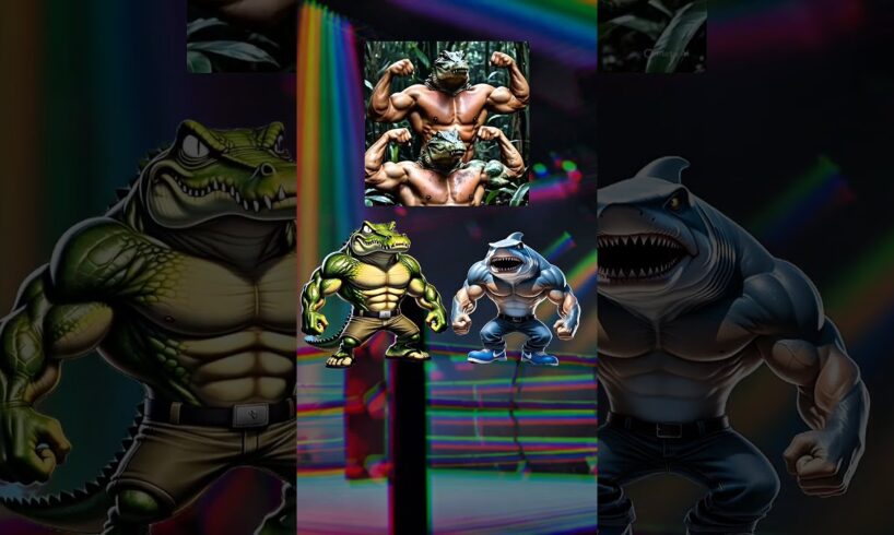 Shark or Crocodilo Who Wins in a Street Fight? #shorts #cartoon