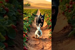 Shocking Escape 😱 Brave Rabbit Rescues Helpless Kitten From Cruel Farm 🐰 #shorts #RabbitRescue