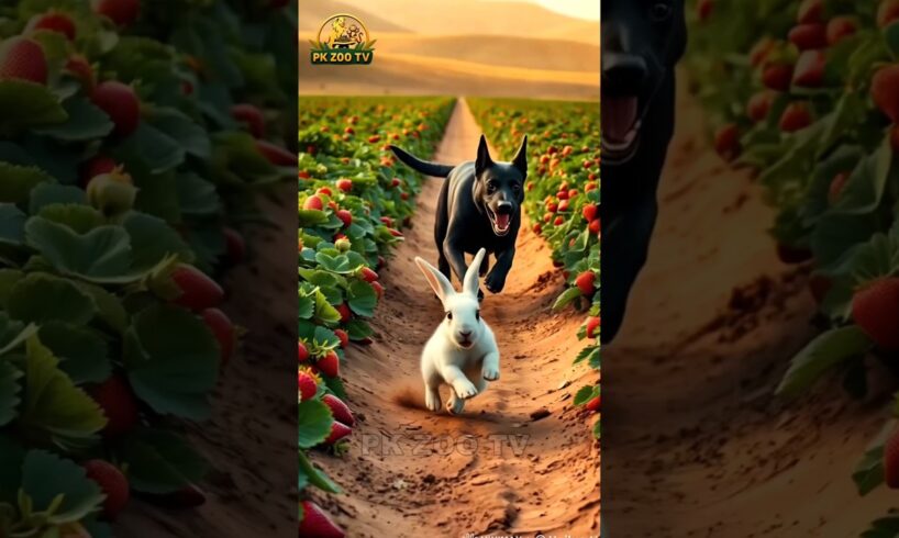 Shocking Escape 😱 Brave Rabbit Rescues Helpless Kitten From Cruel Farm 🐰 #shorts #RabbitRescue