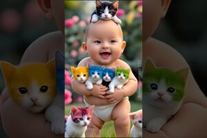 The little boy is playing with the cute puppies😃🐈#shorts #shortsfeed #cutebaby #viralvideo #trending