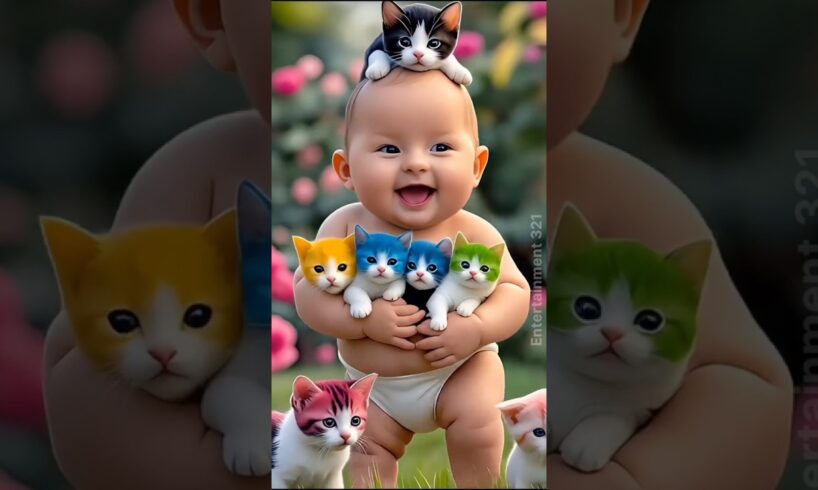 The little boy is playing with the cute puppies😃🐈#shorts #shortsfeed #cutebaby #viralvideo #trending