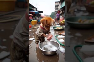 The poor puppy was made fun of by his friends because he had cheap ice cream