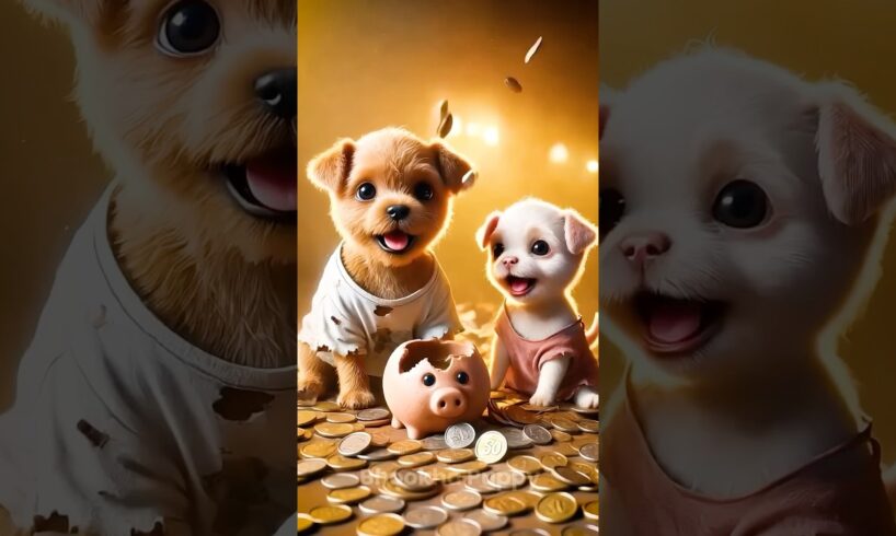 These cute puppies are giving their all to achieve success! 🐶💪 #shorts #cutedog #bhookapuppy