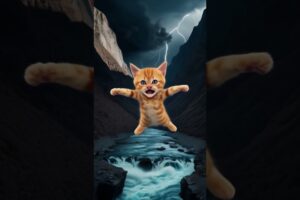 Unbelievable Fall । Fearless Leap । Heart Stopping Rescue #rescue #funnycats #animals #shorts