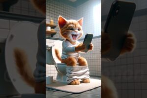 What u do if phone drops in toilet?#cat #cute #kitten #funny #catlover #kitty