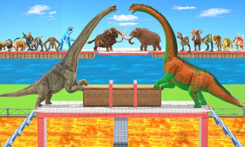 Which Animal vs Dinosaurs Push Harder? Which Dinosaur is Stronger? - Animal Revolt Battle Simulator
