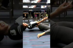 Woman Does Limbo In Airport Terminal | People Are Awesome #shorts